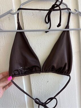 Tan+Lines Brown Triangle Bikini Top